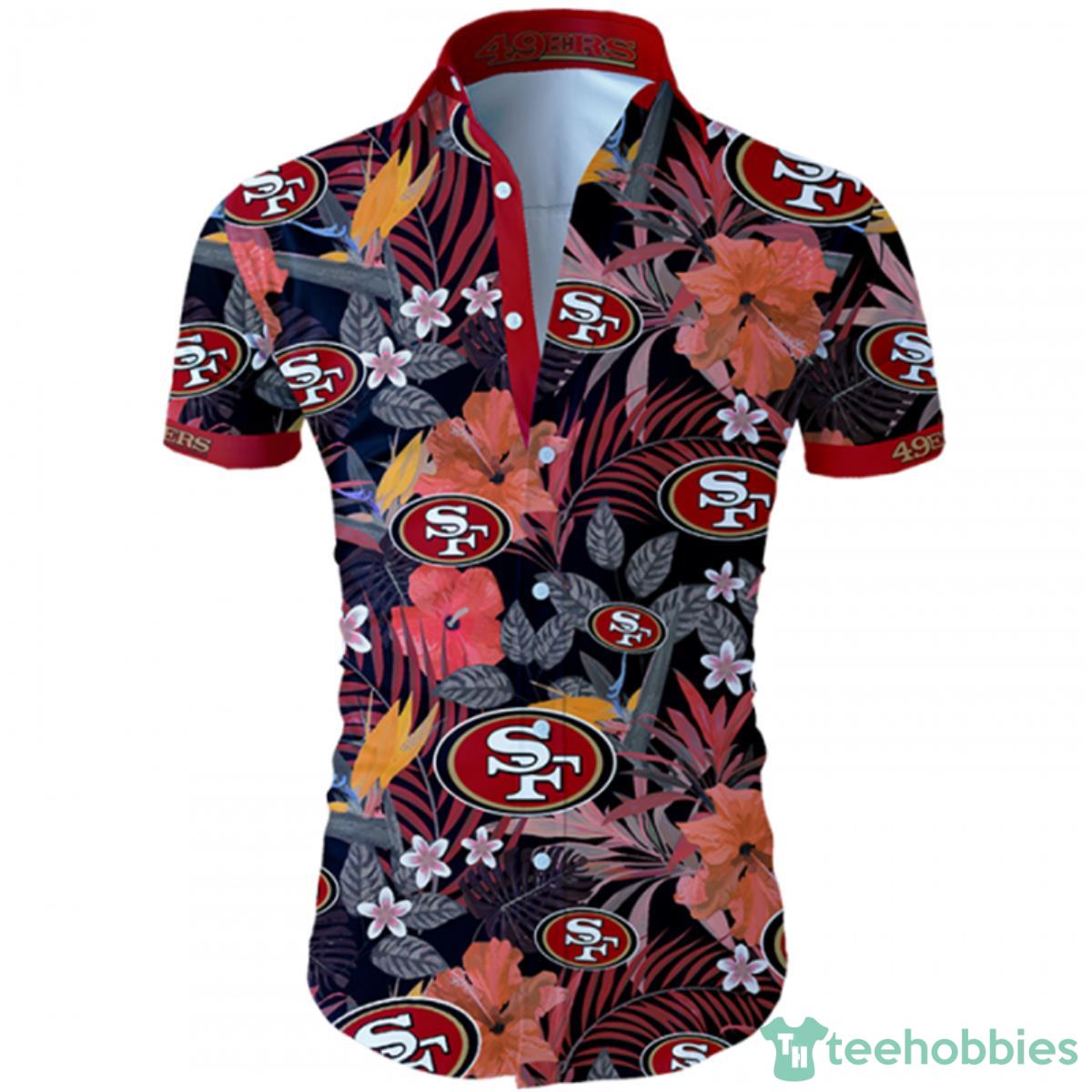San Francisco 49ers Hawaiian Shirt Tropical Flower Short Sleeve Product Photo 1