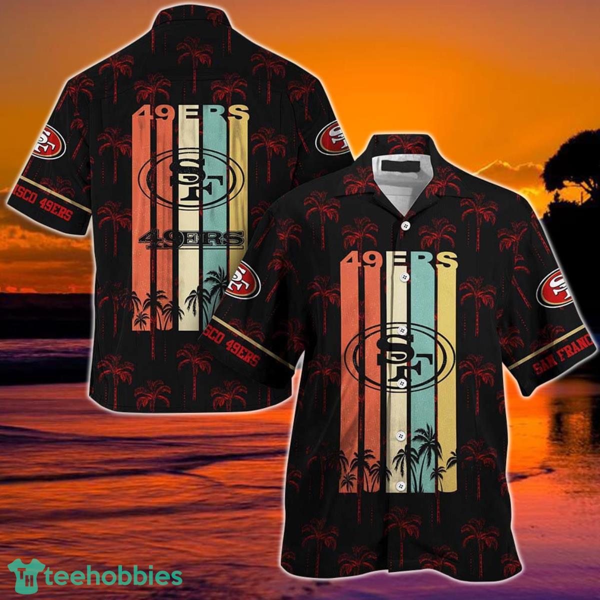 San Francisco 49ers NFL Hawaii Beach Shirt Retro Vintage Summer Short Sleeve Button Hawaiian Shirt Product Photo 1