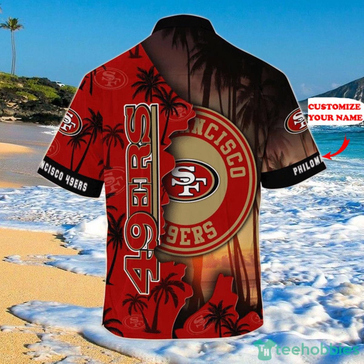 San Francisco 49ers NFL Hawaiian Shirt Custom Name Product Photo 2