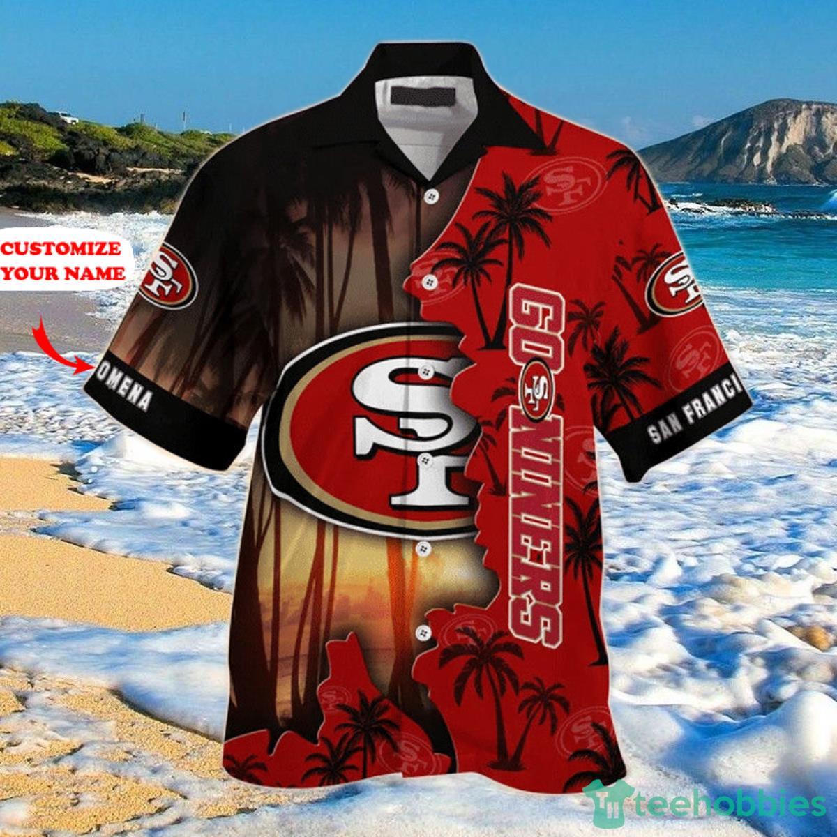 San Francisco 49ers NFL Hawaiian Shirt Custom Name Product Photo 1