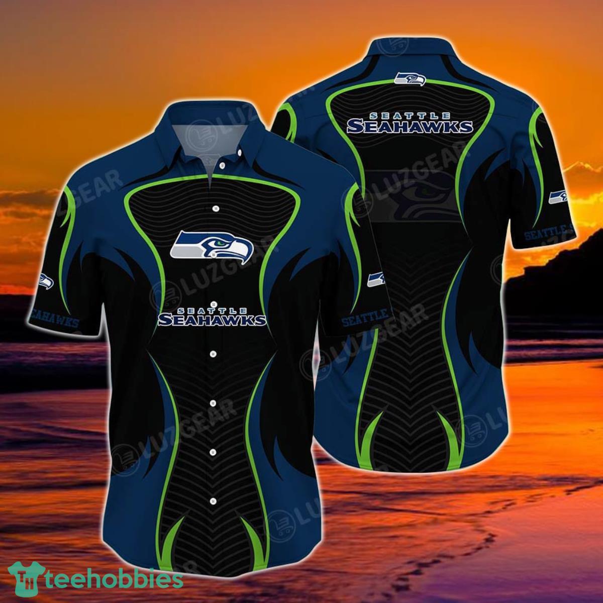 Seattle Seahawks NFL Hawaii Beach Shirt Summer Short Sleeve Button Down Hawaiian Shirt Product Photo 1