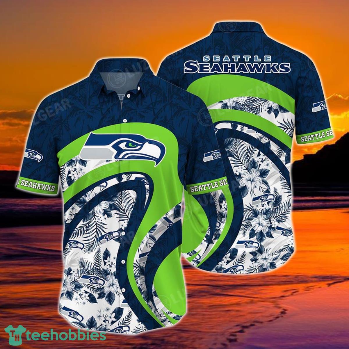 Seattle Seahawks NFL Hawaii Shirt Graphic Floral Tropical Patterns This Summer Hawaiian Shirt Product Photo 1