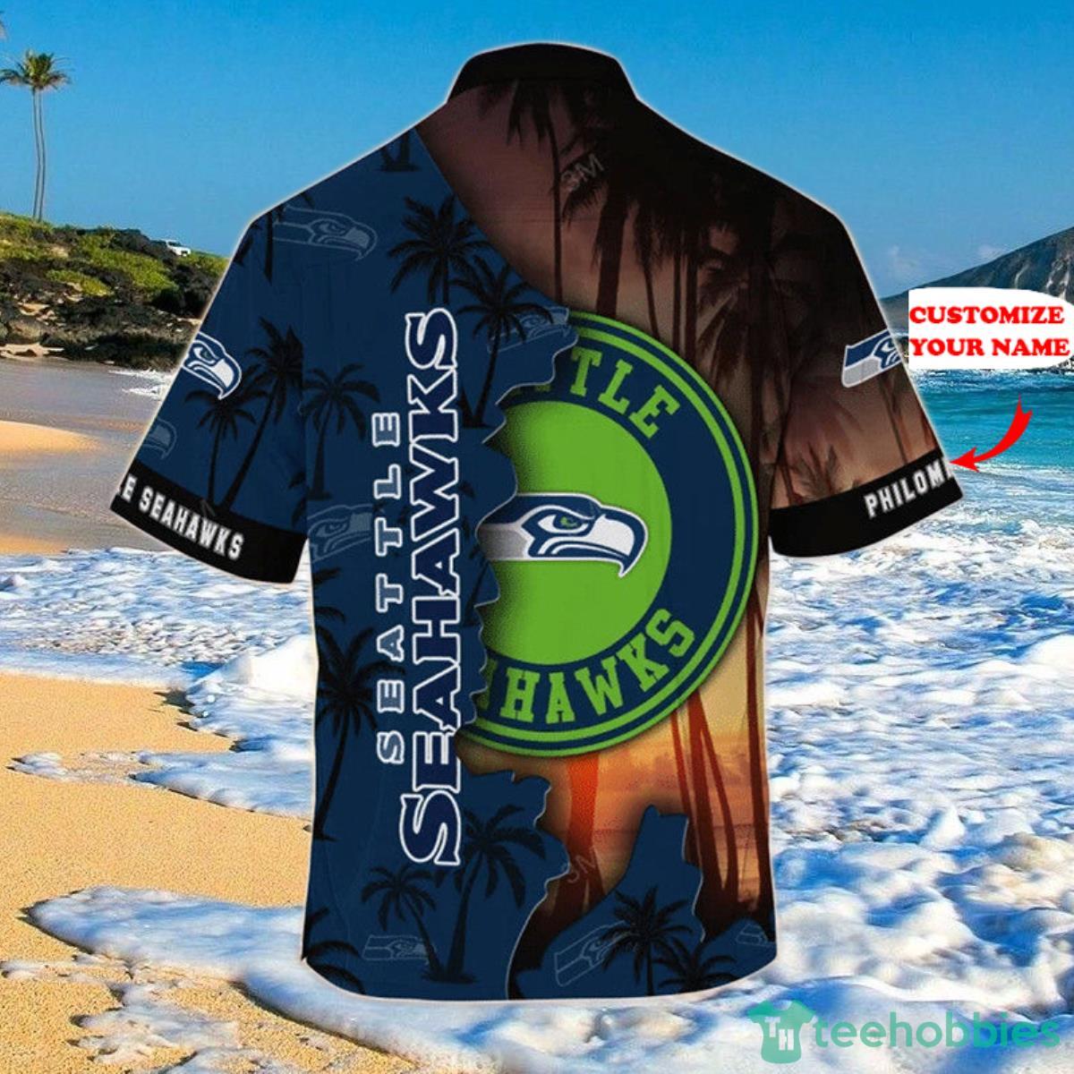 Seattle Seahawks NFL Hawaiian Shirt Custom Name Product Photo 2