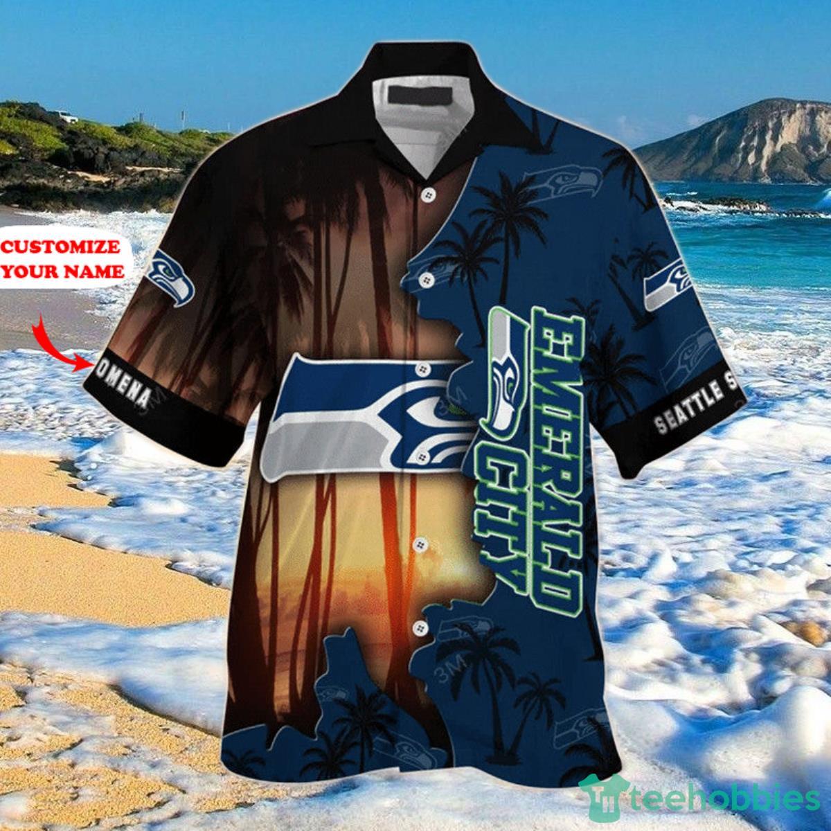 Seattle Seahawks NFL Hawaiian Shirt Custom Name Product Photo 1
