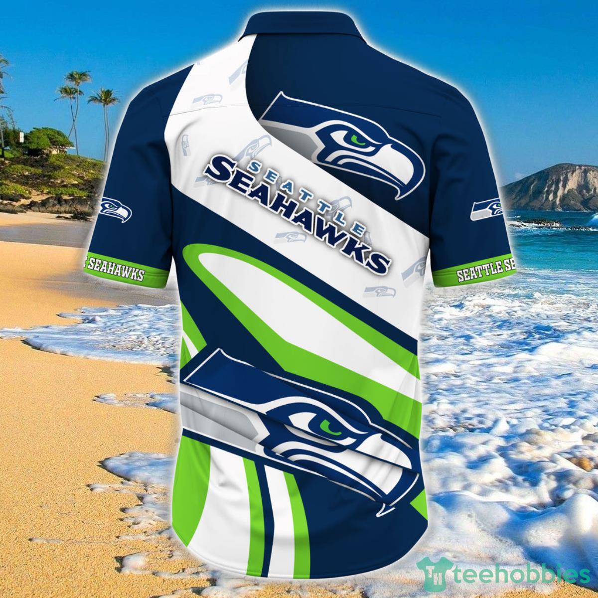 Seattle Seahawks NFL Hawaiian Shirt Short Sleeve Big Logo Product Photo 2