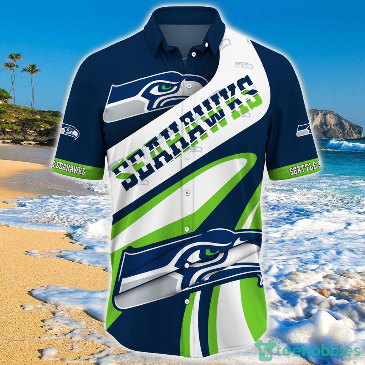 Seattle Seahawks NFL Hawaiian Shirt Short Sleeve Big Logo Product Photo 1