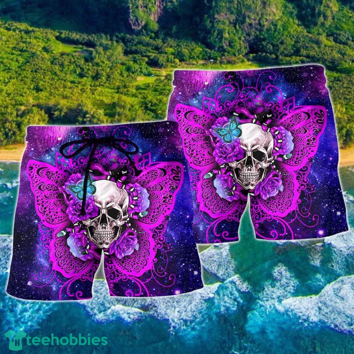 Skull Butterfly Snake Lighting Flower Hawaii Shorts For Men