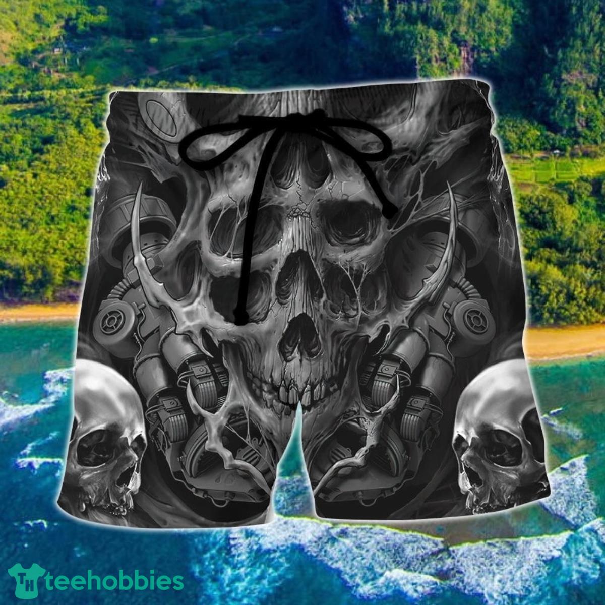 Skull Dark Inner Demons Hawaii Shorts For Men - Skull Shorts Swim Trunks Product Photo 1