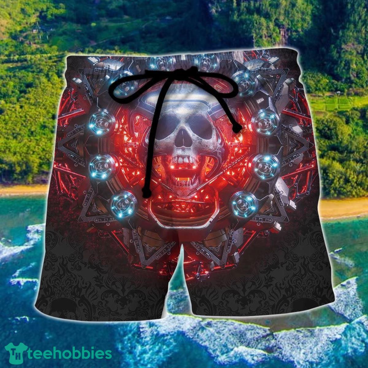 Skull Electric Dream Or Die Hawaii Shorts For Men Skull Shorts Swim Trunks Product Photo 1