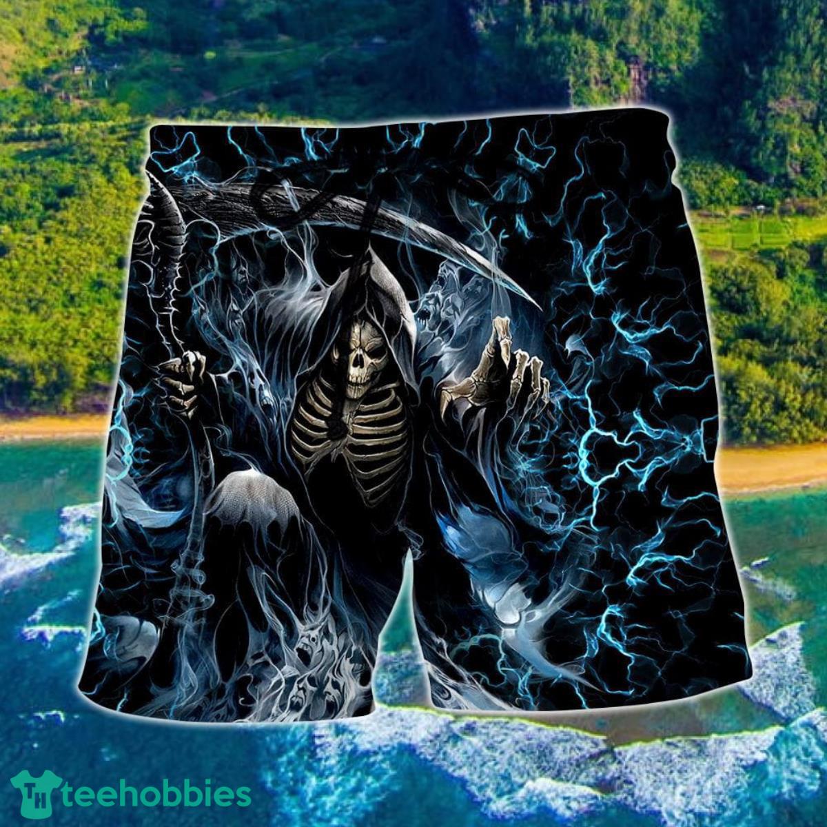Skull Grumpy Old Man Stuck Hawaii Shorts For Men Skull Shorts Swim Trunks Product Photo 1