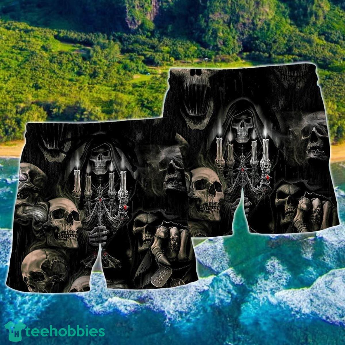 Skull Horror Skull Movies Hawaii Shorts For Men Skull Shorts Swim Trunks Product Photo 2