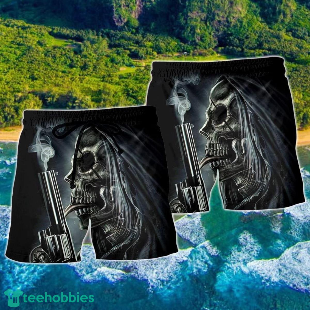 Skull Ill Put You In The Trunk Hawaii Shorts For Men Skull Shorts Swim Trunks Product Photo 2
