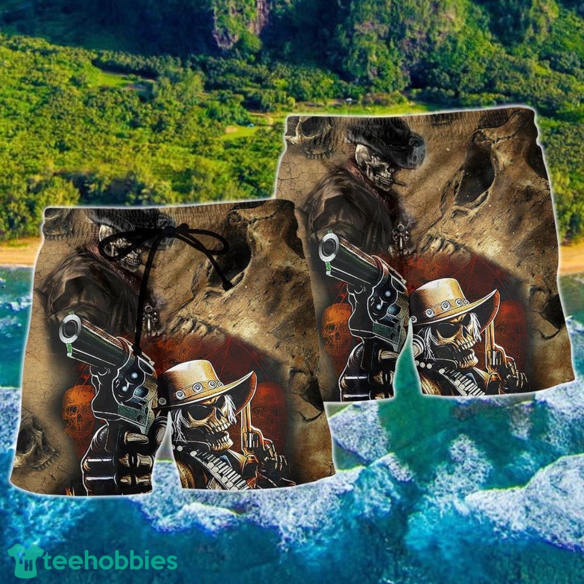 Skull Im A Grumpy Old Man Hawaii Shorts For Men Skull Shorts Swim Trunks Product Photo 2