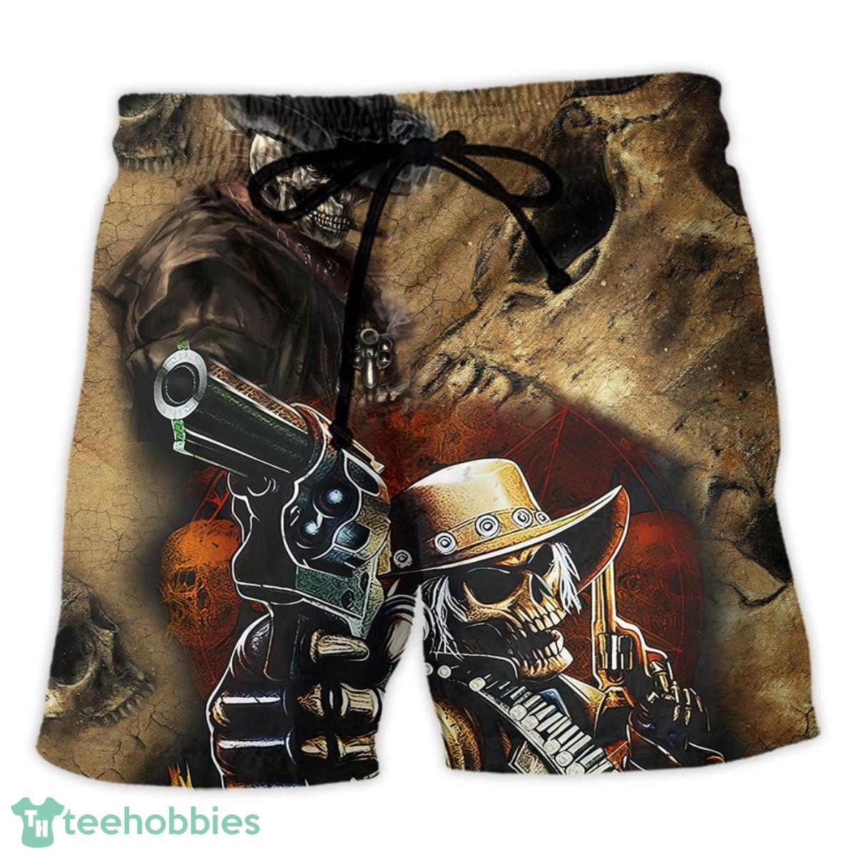 Skull I'm A Grumpy Old Man Hawaii Shorts For Men Skull Shorts Swim Trunks Product Photo 1