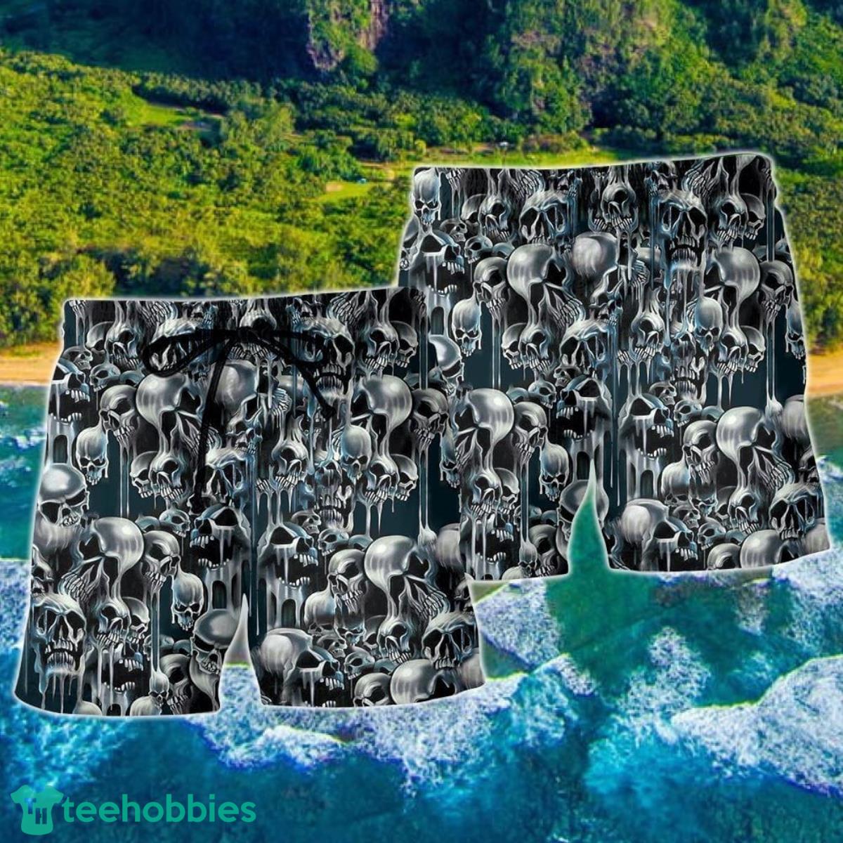 Skull Its Hot In Here Hawaii Shorts For Men Skull Shorts Swim Trunks Product Photo 2