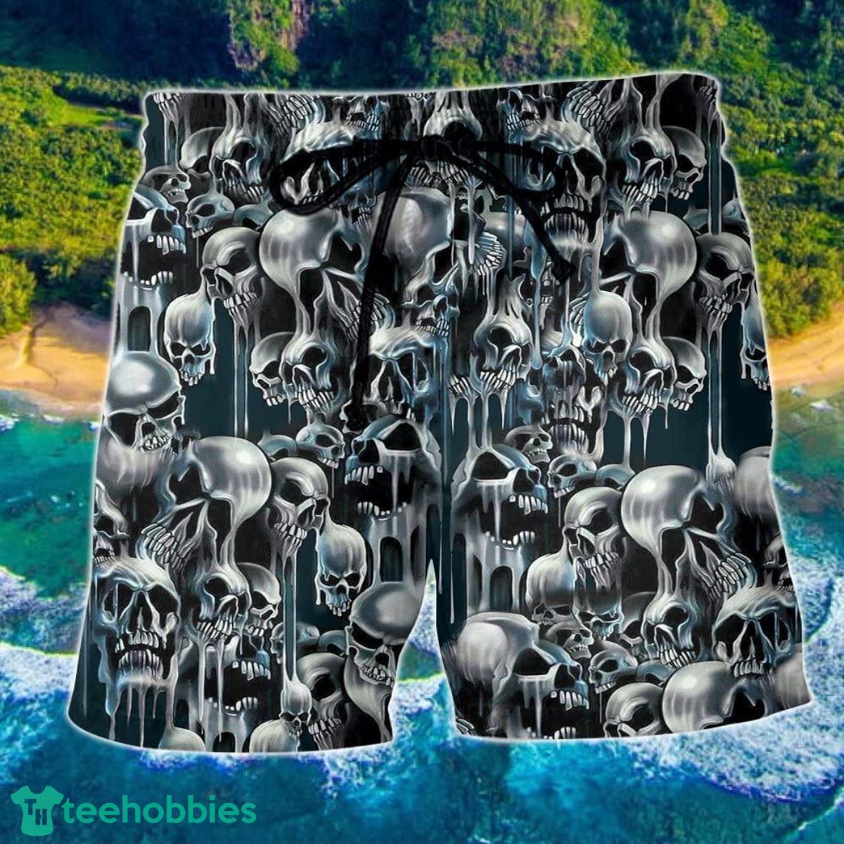 Skull It's Hot In Here Hawaii Shorts For Men Skull Shorts Swim Trunks Product Photo 1