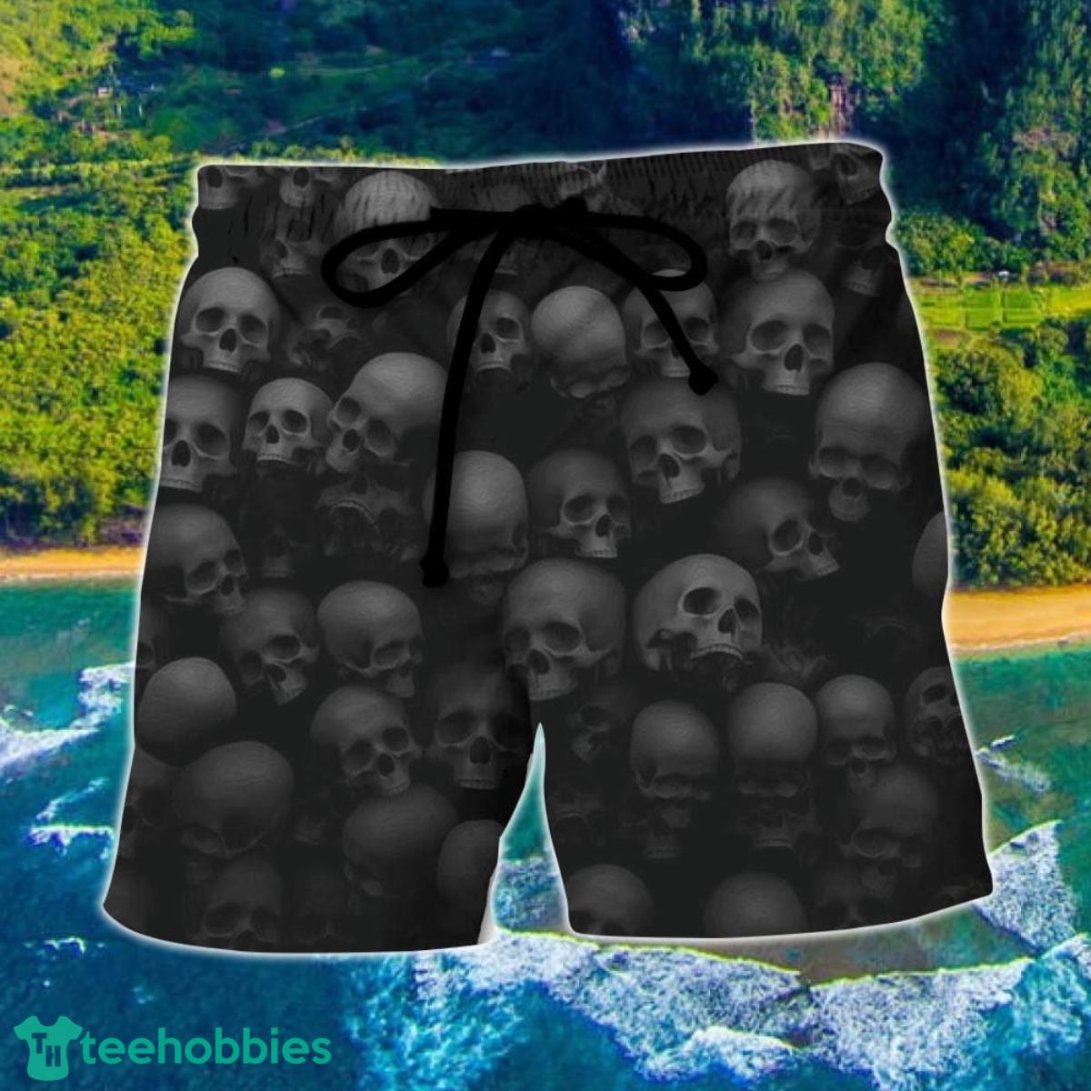 Skull Let Them Go To Hell Hawaii Shorts For Men Skull Shorts Swim Trunks Product Photo 1