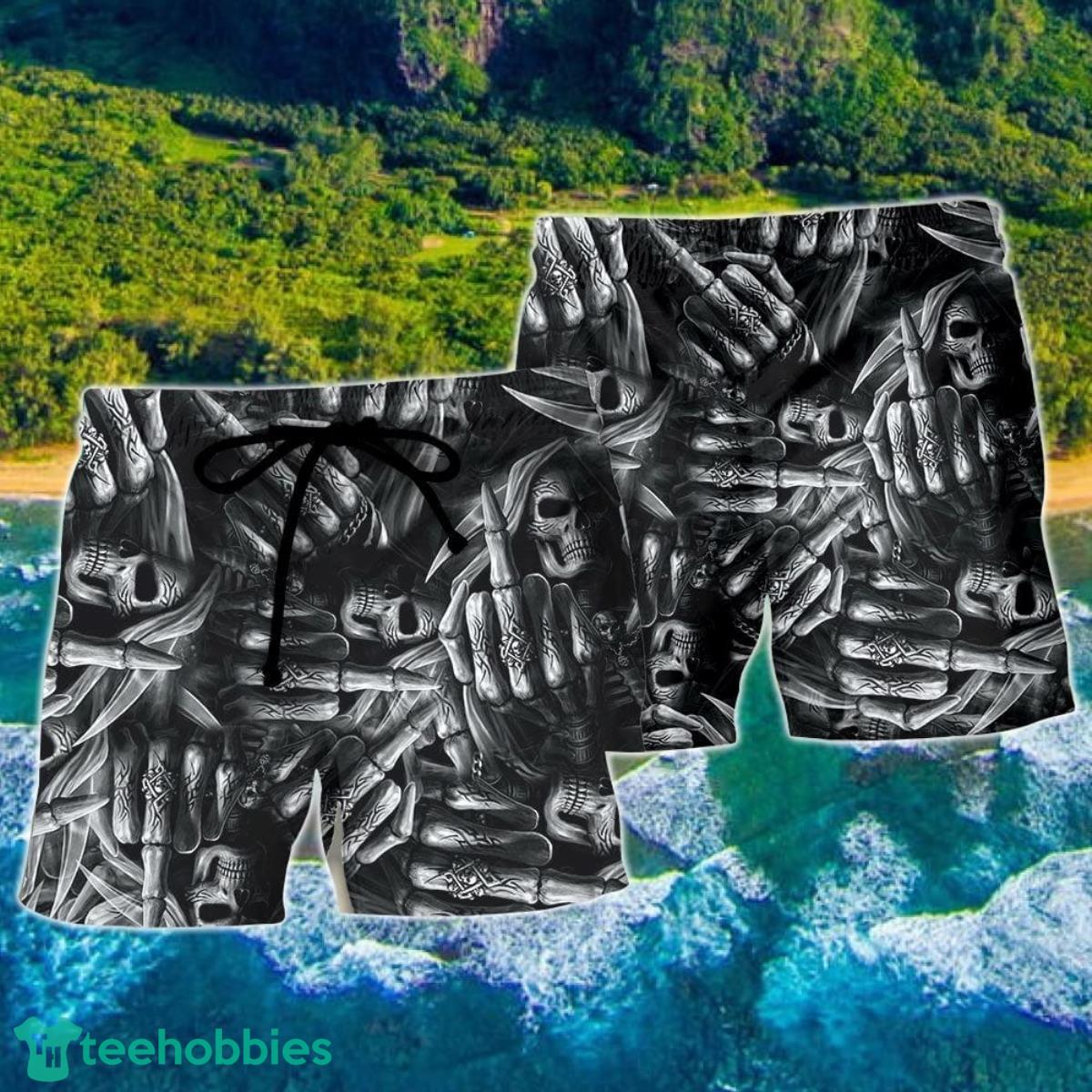 Skull Life Is The Whisper Of The Death Hawaii Shorts For Men Skull Shorts Swim Trunks Product Photo 2