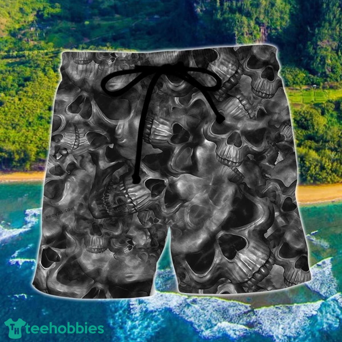 Skull Life's True Face Is The Skull Hawaii Shorts For Men Skull Shorts Swim Trunks Product Photo 1