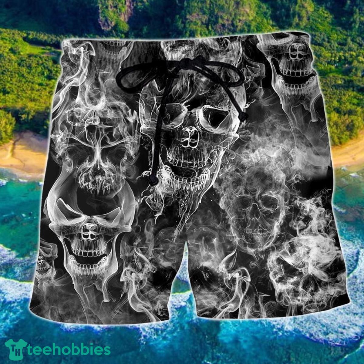 Skull Smoke Kill This Life Hawaii Shorts For Men Skull Shorts Swim Trunks Product Photo 1