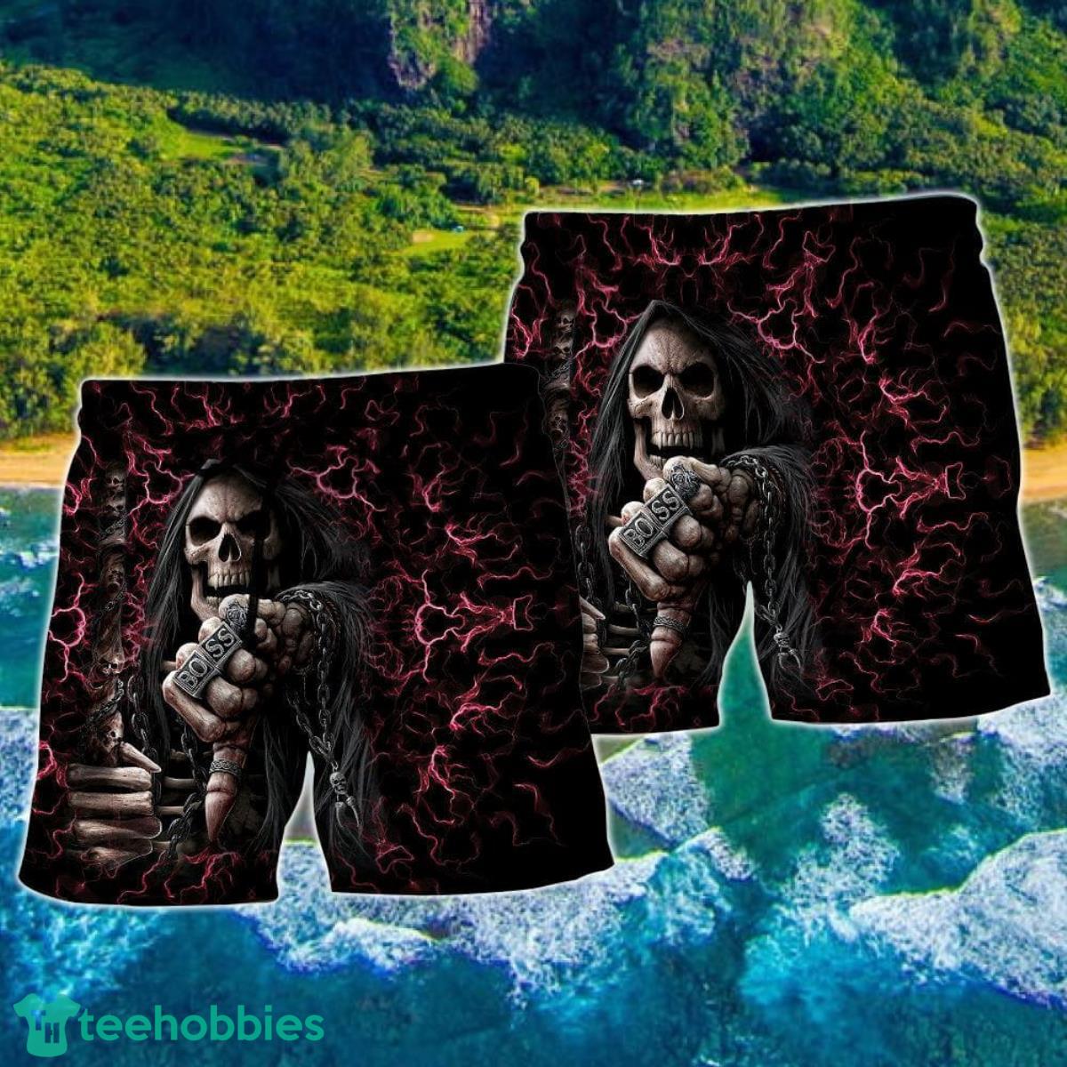 Skull Your First Mistake Hawaii Shorts For Men Skull Shorts Swim Trunks Product Photo 2