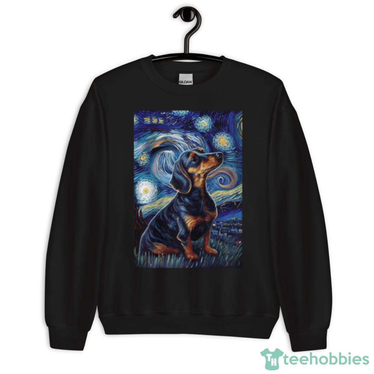 Starry Night Dachshund Graphic Shirt - Unisex Crewneck Sweatshirt
