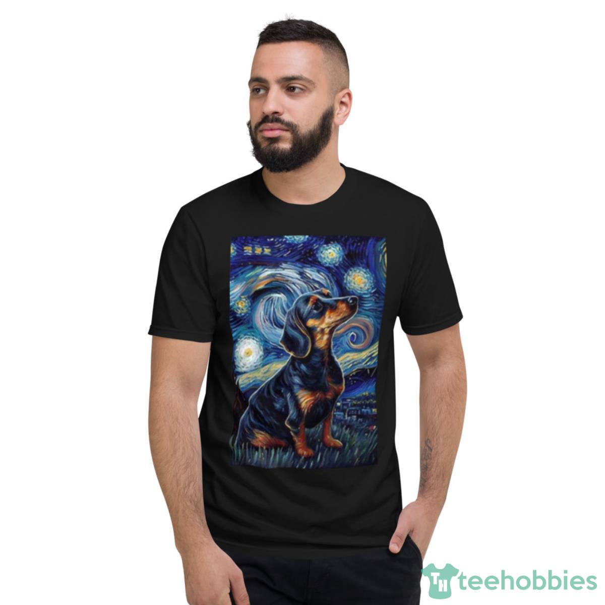Starry Night Dachshund Graphic Shirt - Short Sleeve T-Shirt