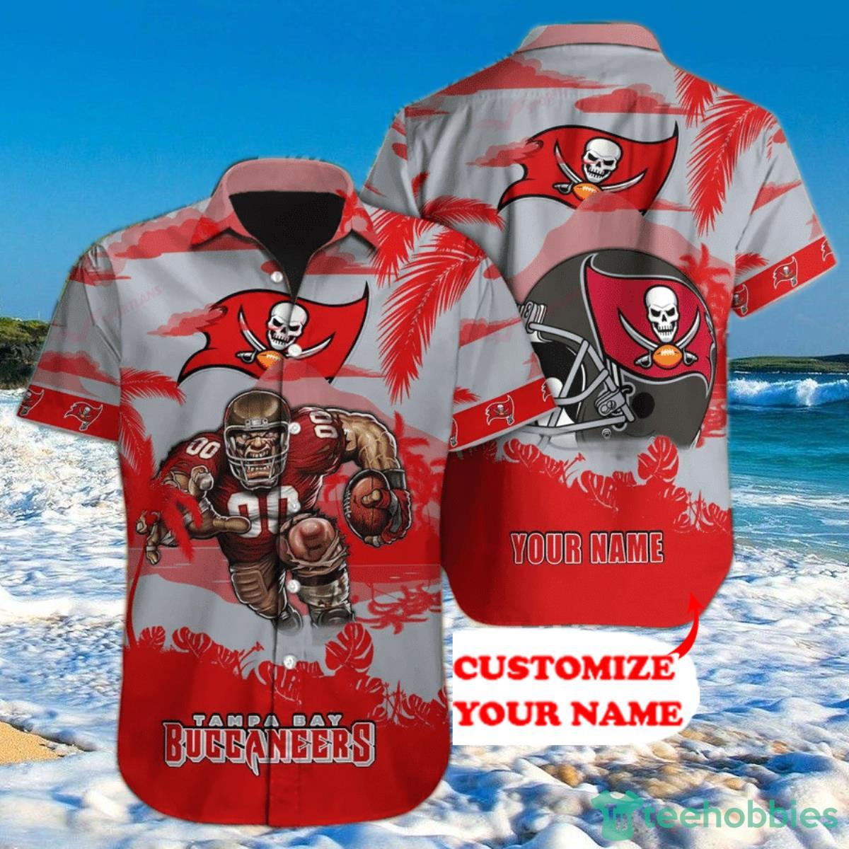 Tampa Bay Buccaneers Hawaiian Shirt Mascot Custom Name Product Photo 1