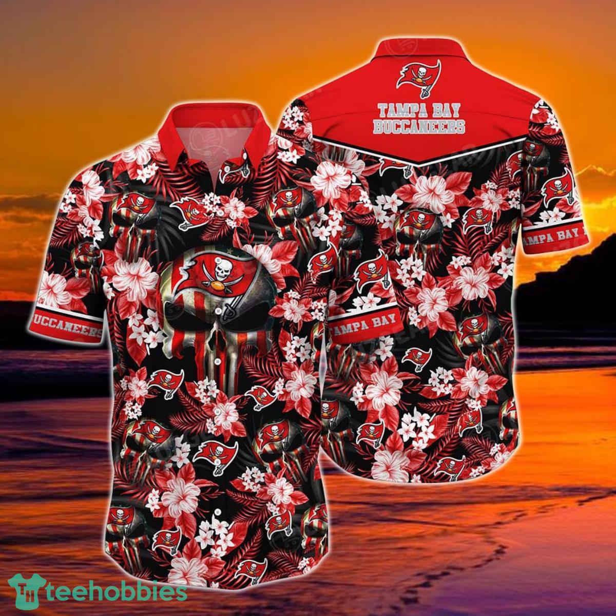 Tampa Bay Buccaneers NFL Hawaiian Shirt Skull Punisher Printed 3D New Trend Summer For Your Loved Ones Product Photo 1