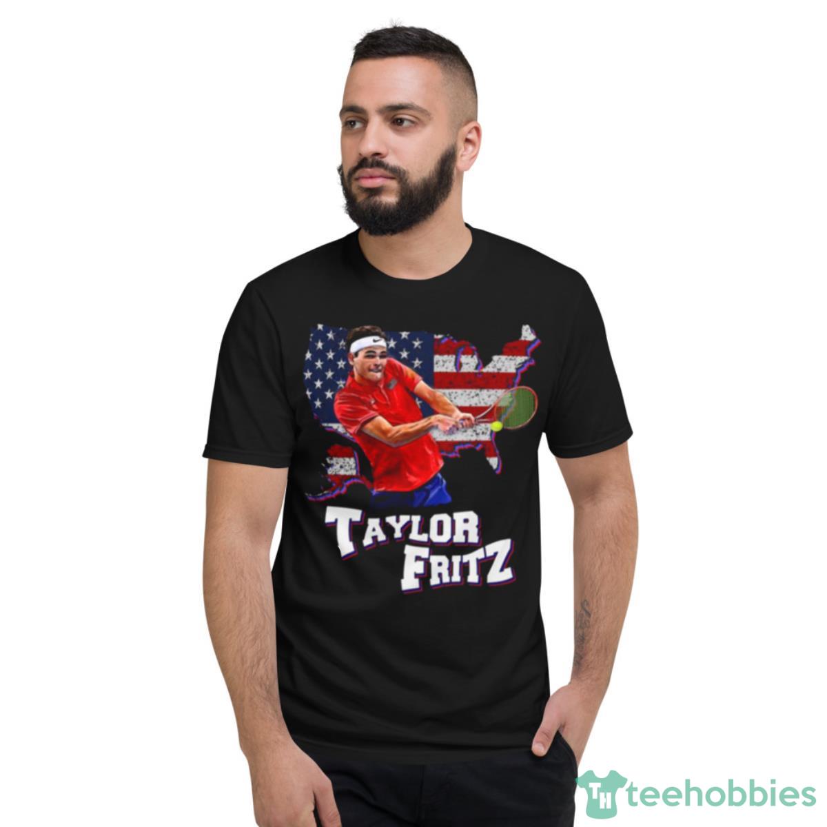 Taylor Fritz Backhand Us Tennis Us Map Retro Shirt - Short Sleeve T-Shirt