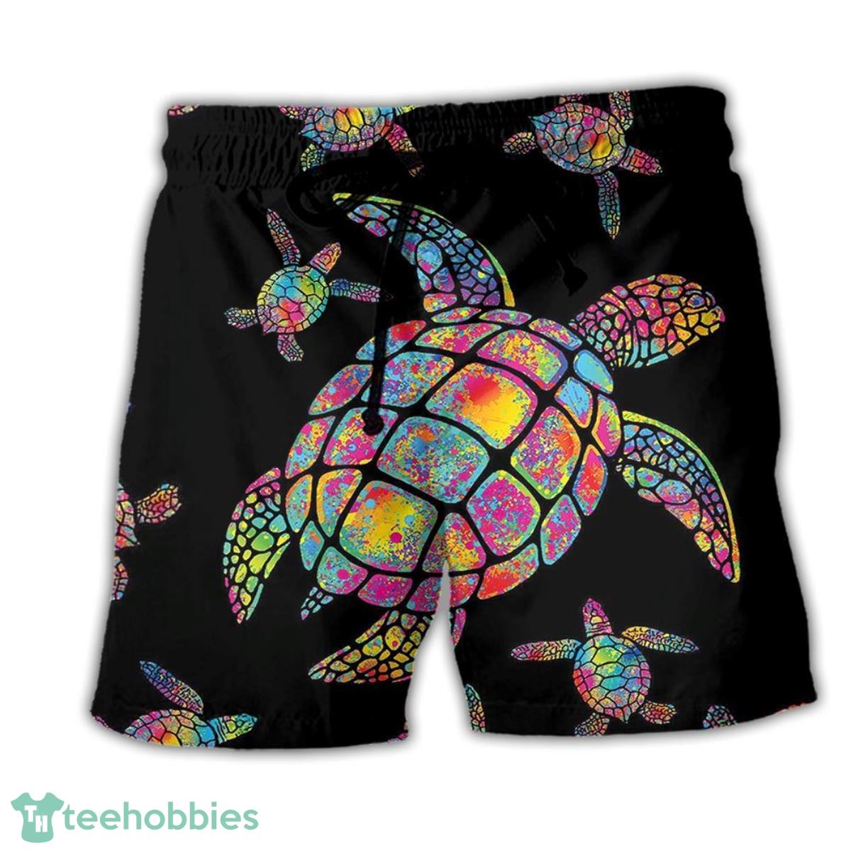 Turtle Love Ocean Hippie Black Style Summer Beach Hawaii Shorts Product Photo 1