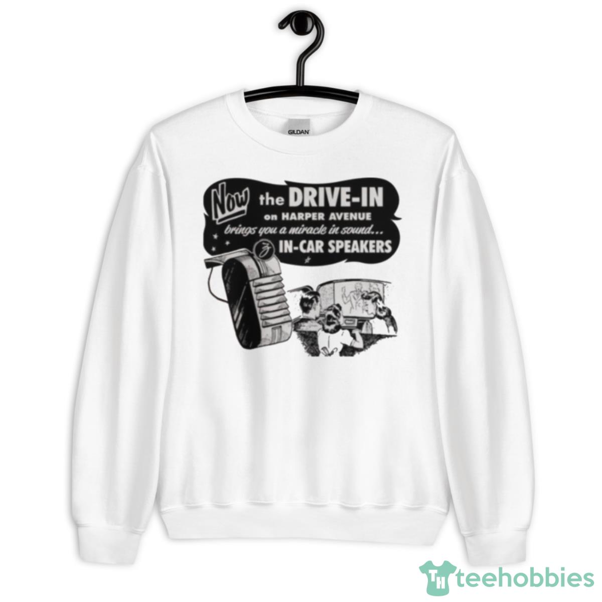 Vintage Drive In Movie Speaker Ad Shirt - Unisex Heavy Blend Crewneck Sweatshirt