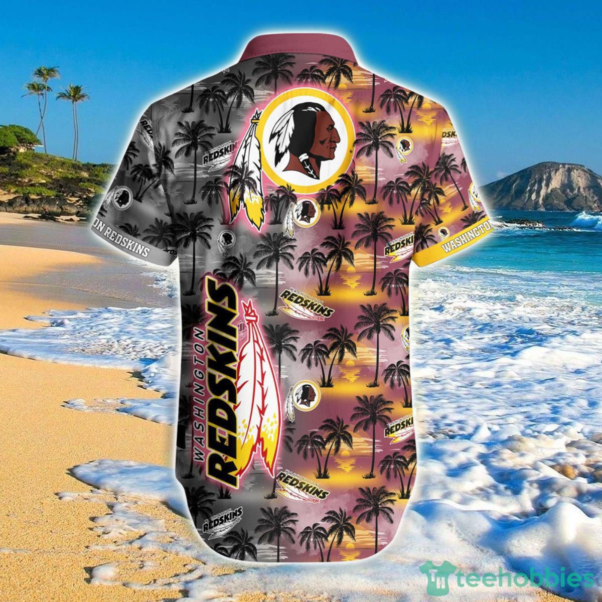 Washington Commanders Hawaiian Shirt Palm Tree Pattern Product Photo 2