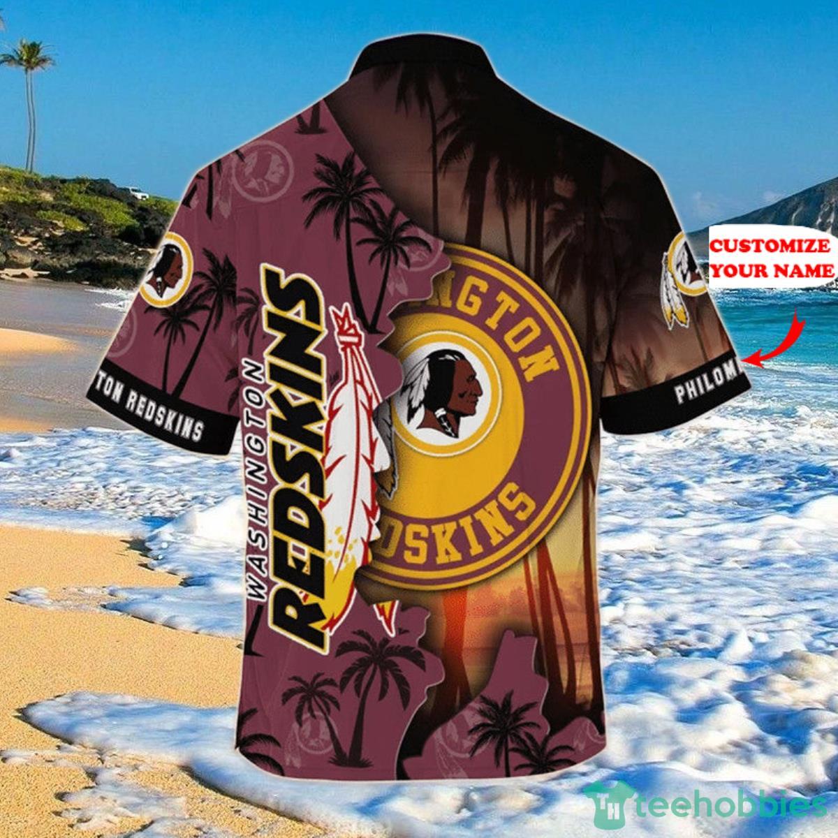 Washington Commanders NFL Hawaiian Shirt Custom Name Product Photo 2
