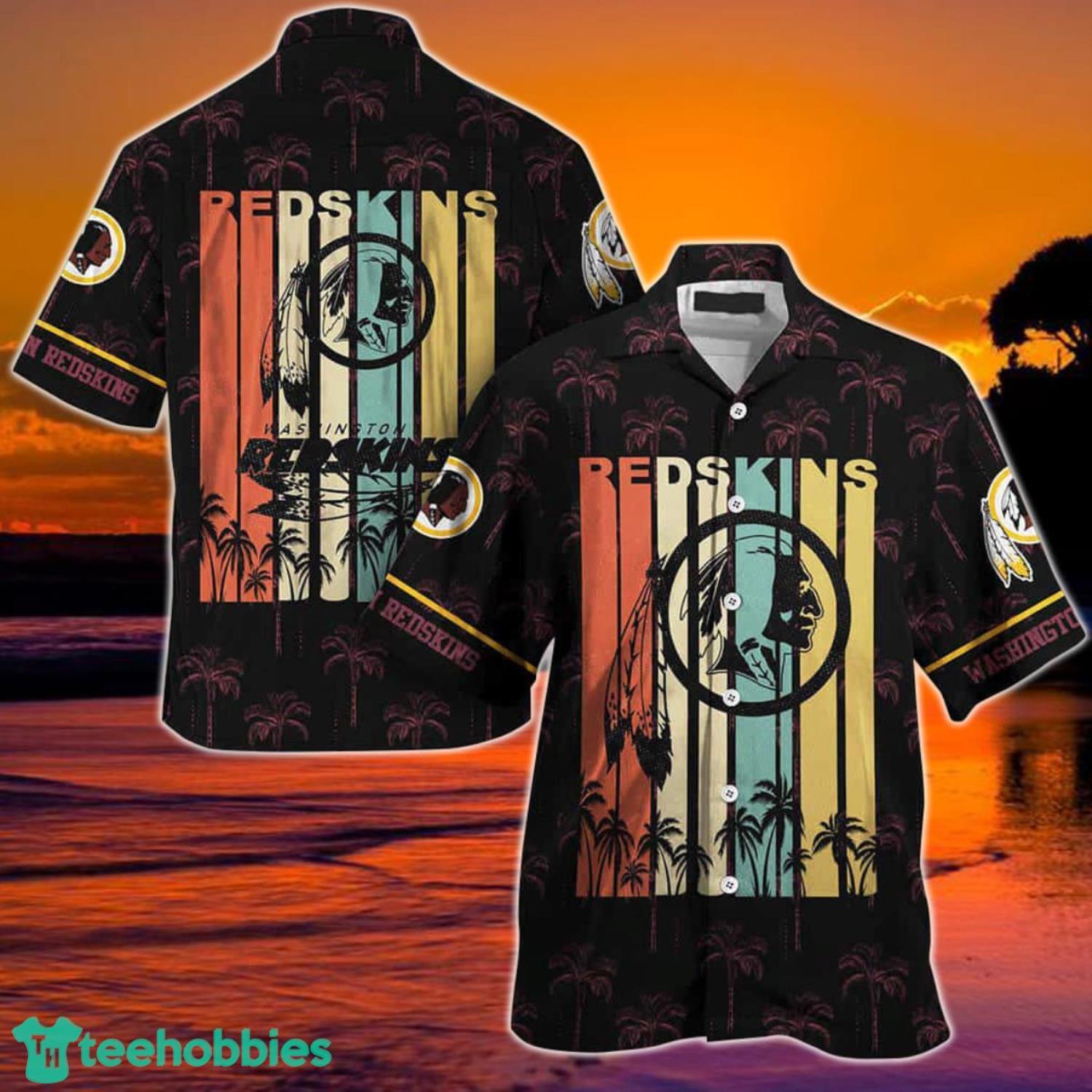 Washington Redskins NFL Hawaii Beach Shirt Retro Vintage Summer Short Sleeve Button Hawaiian Shirt Product Photo 1