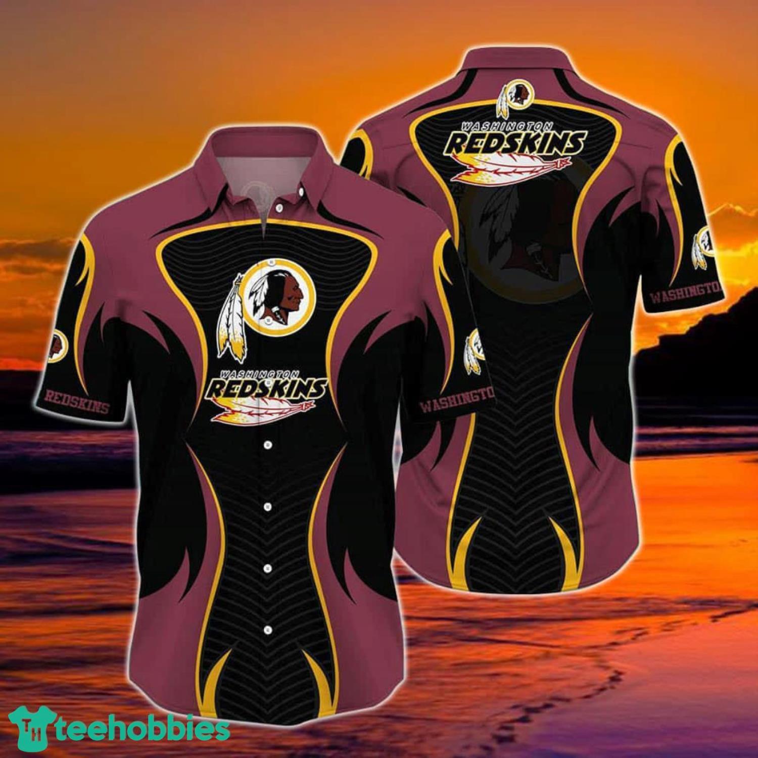 Washington Redskins NFL Hawaii Beach Shirt Summer Short Sleeve Button Down Hawaiian Shirt Product Photo 1