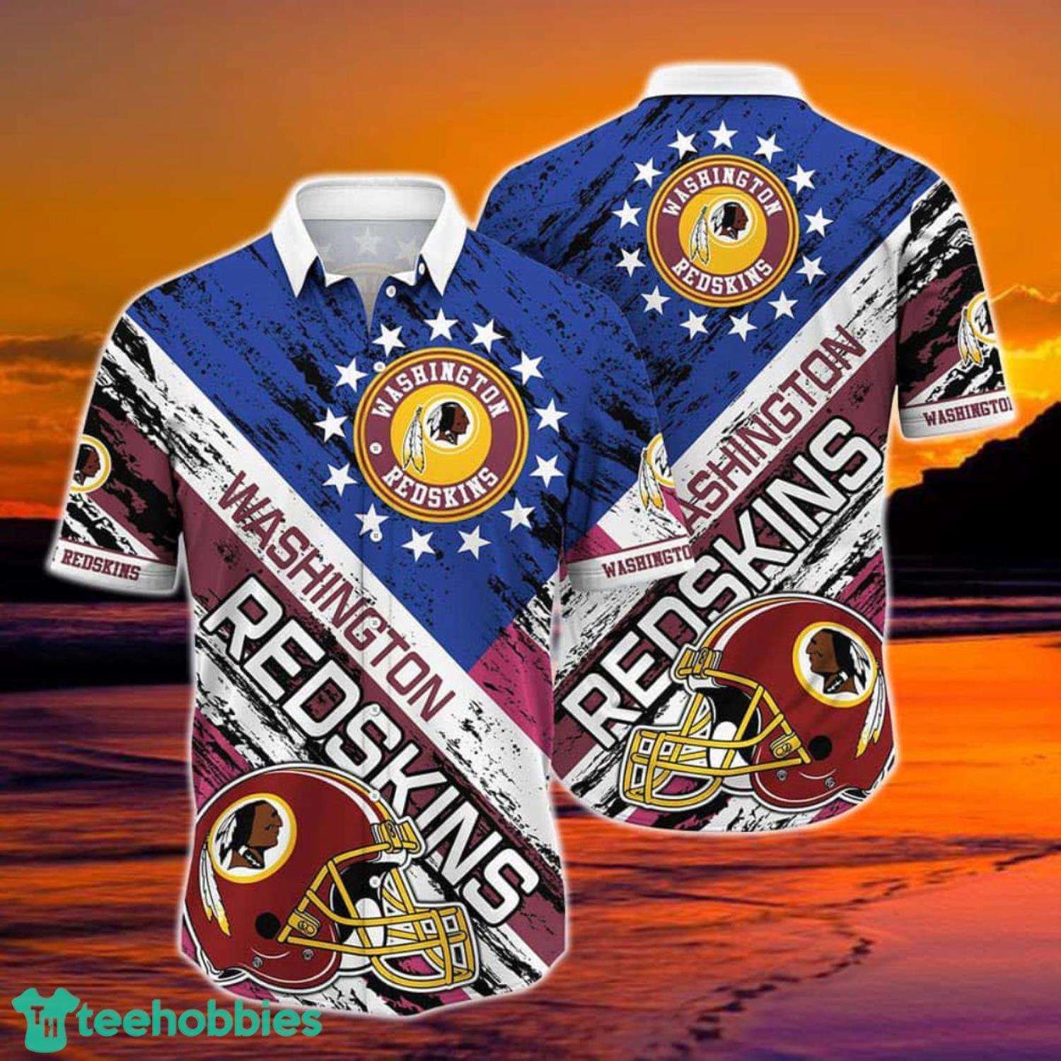 Washington Redskins NFL Hawaiian Shirt Graphic American Flag 3D Printed Short Shirt Best Gift For Fans Product Photo 1
