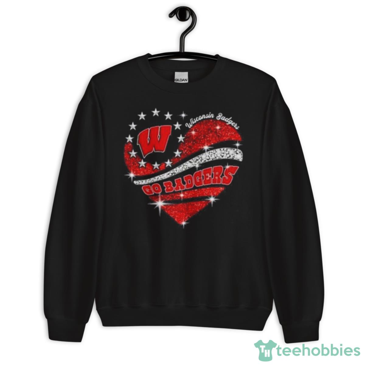 Wisconsin Badgers Go Badgers Heart Diamond Shirt - Unisex Crewneck Sweatshirt