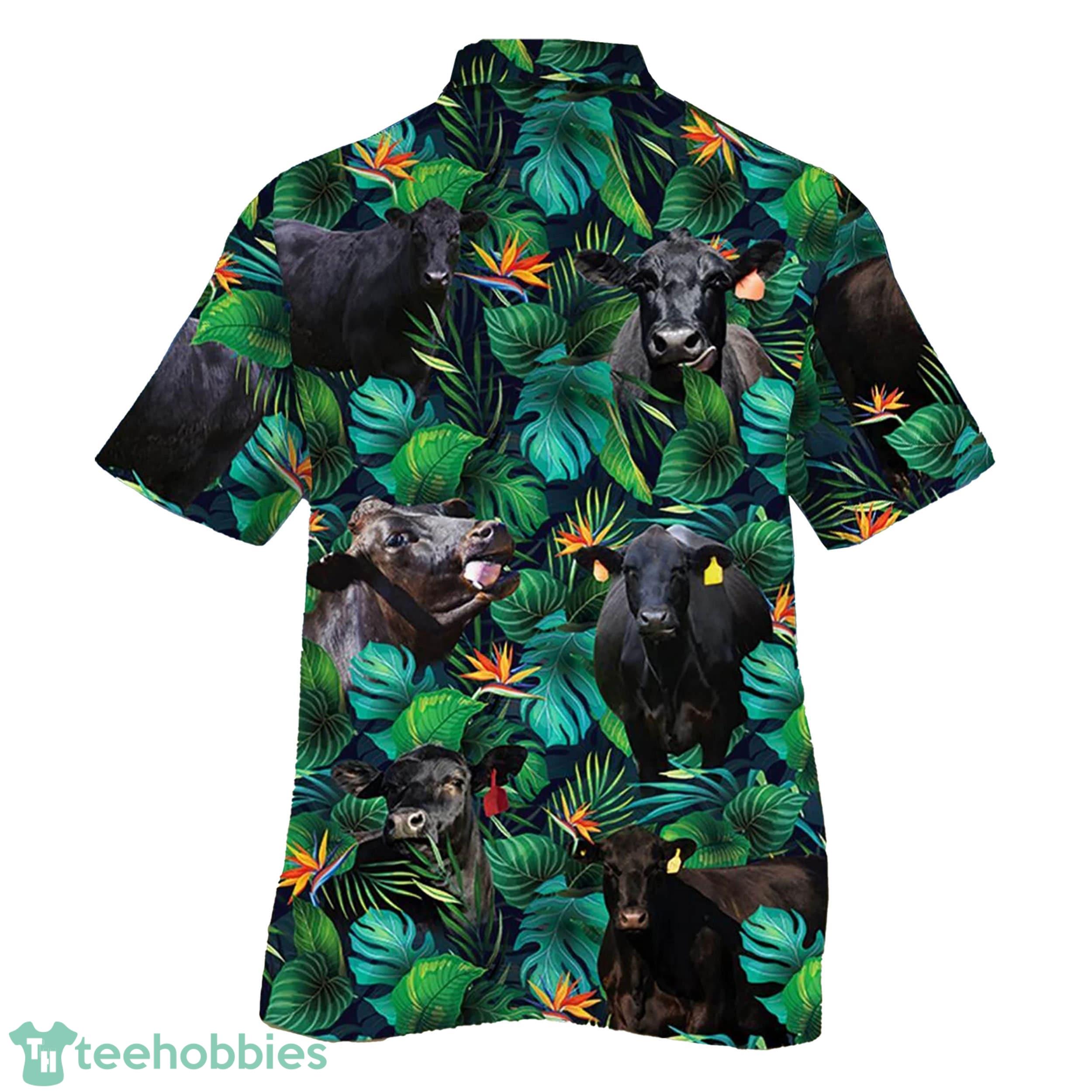 3D Black Angus Cattle Plant Trending Summer Beach Hawaiian Shirt Product Photo 1