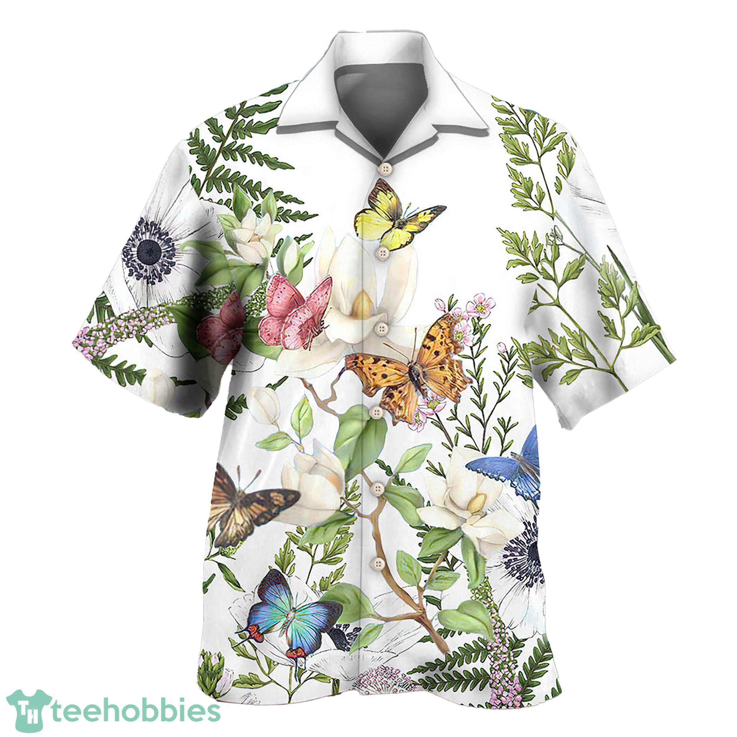 3D Butterfly Floral Beautiful Aloha Summer Beach Hawaiian Shirt Product Photo 1