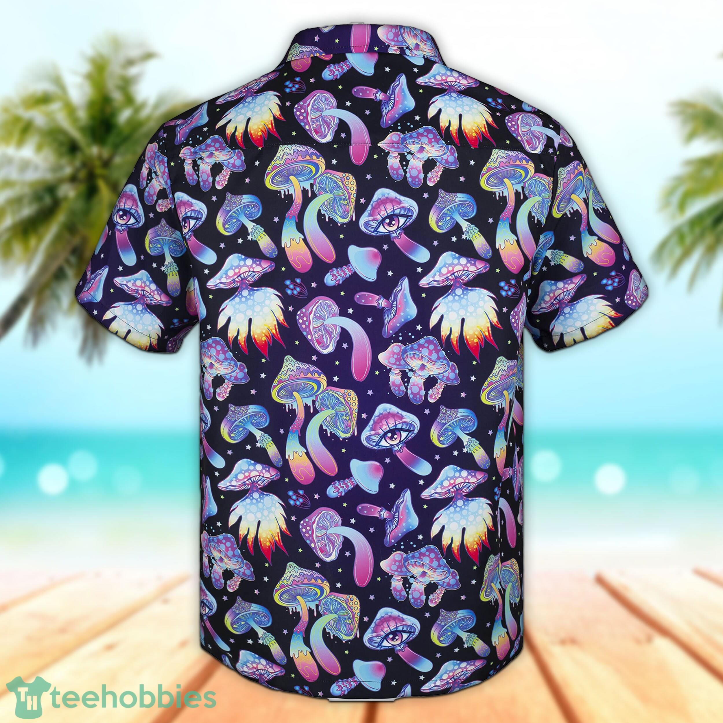3D Mushroom Mysterious Land Short Sleeve Summer Beach Hawaiian Shirt Product Photo 2