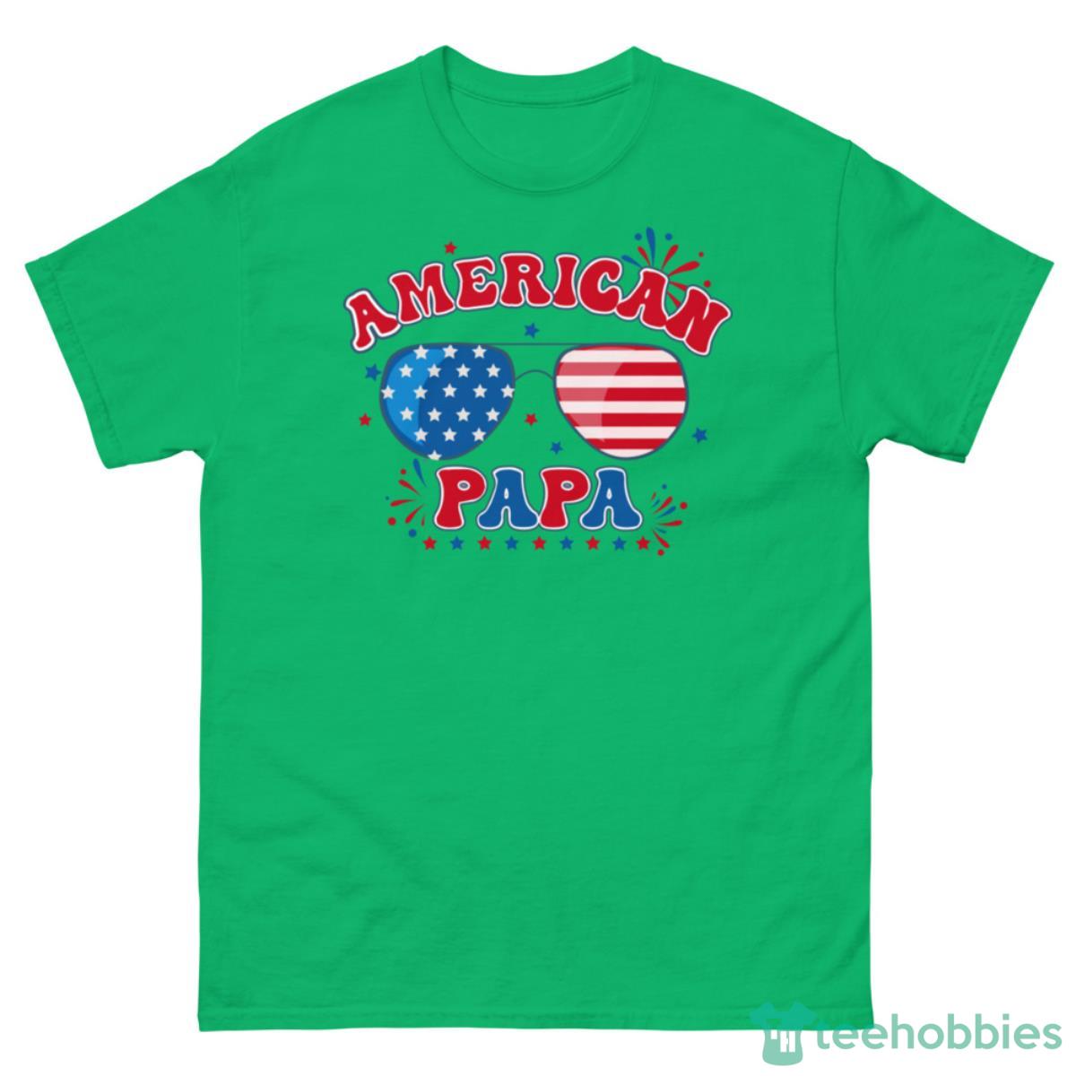4th Of July Men Papa Kid American Dad T-Shirt - 500 Men’s Classic Tee Gildan