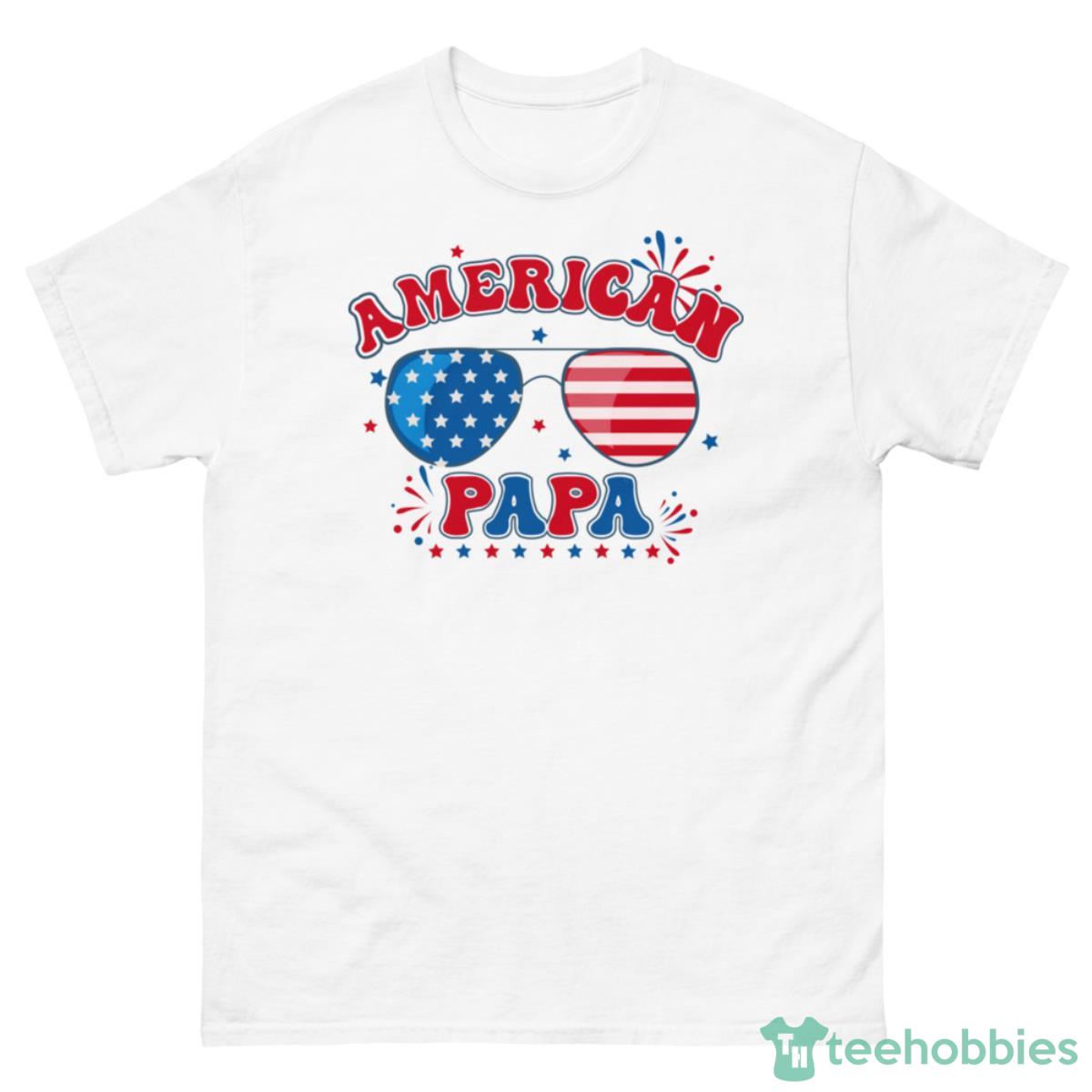 4th Of July Men Papa Kid American Dad T-Shirt - 500 Men’s Classic Tee Gildan-1