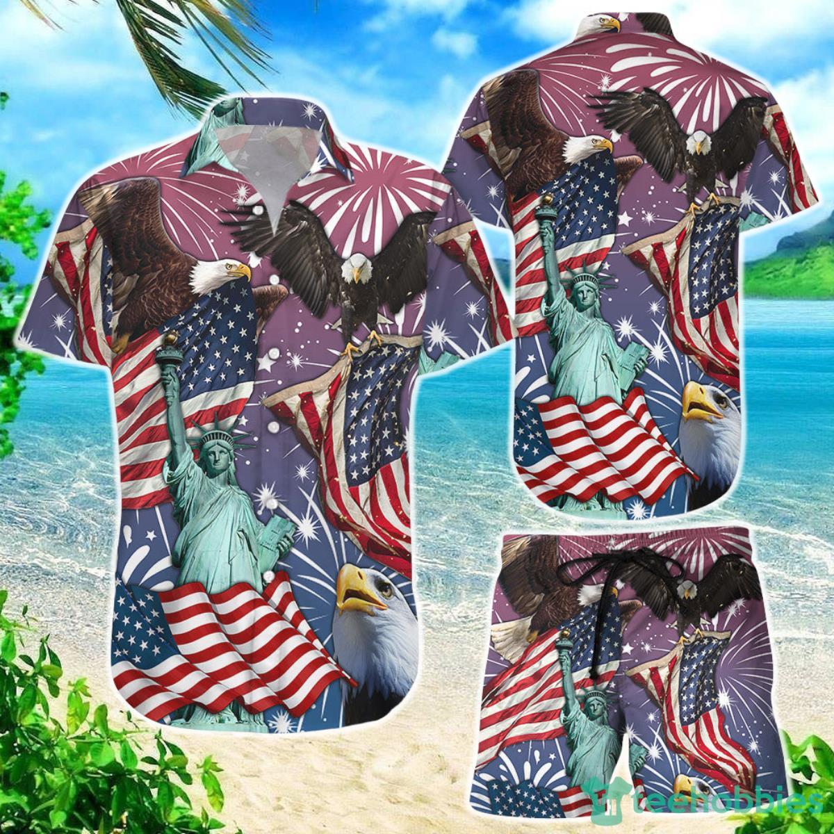 Ameican Eagle Hawaiiian Shirt Patriot Eagle USA Independent Day Patriotic Gifts For Veterans Product Photo 1