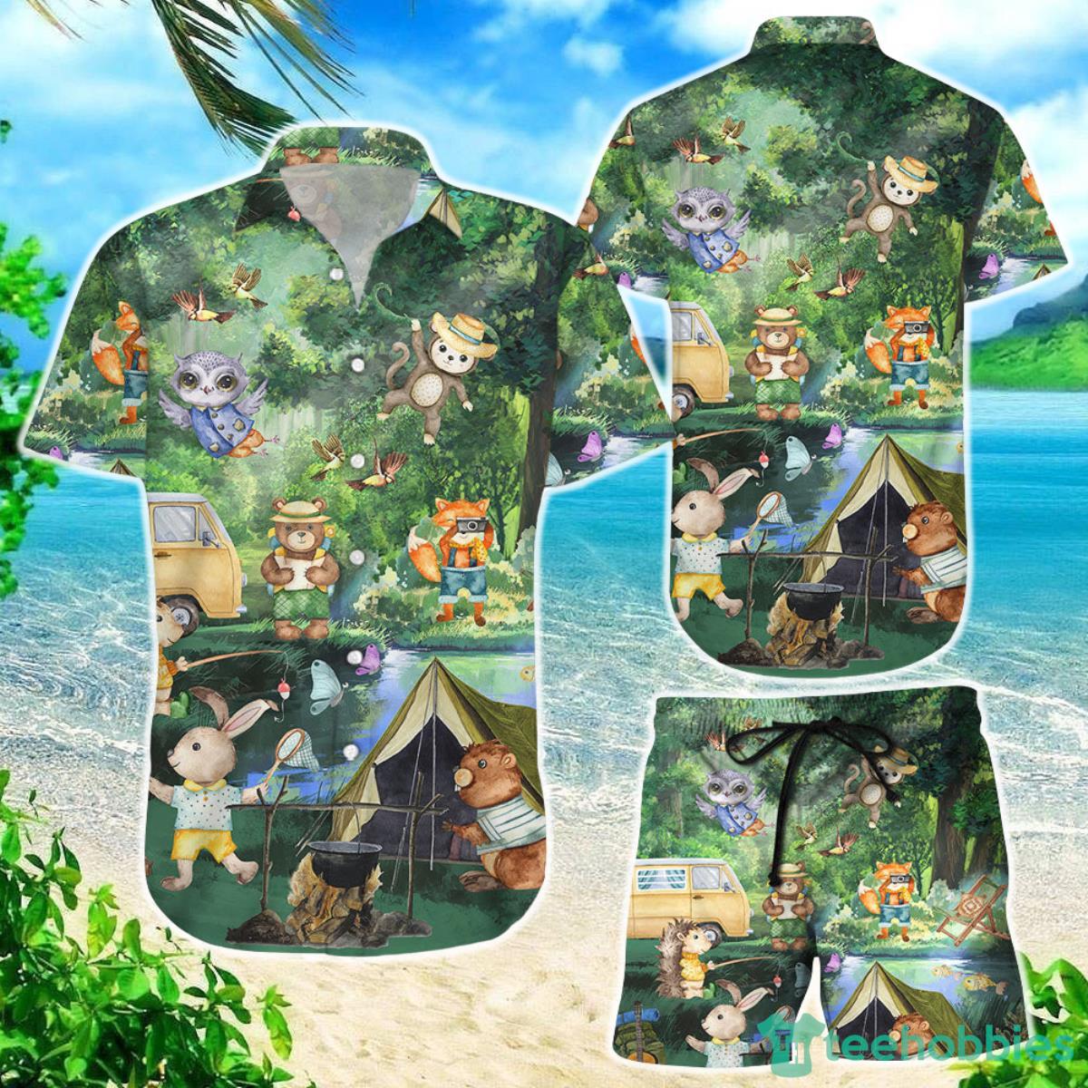 Animal Hawaiian Shirt Camping Forests Animals Summer Camping Gifts For Women Product Photo 1