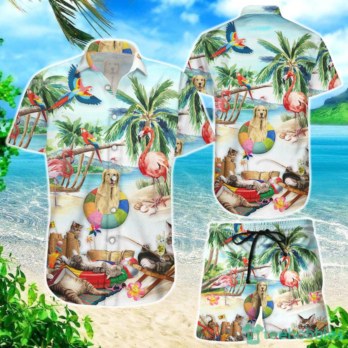 Animal Hawaiian Shirt Tropical Flamingo Parrot Cat Dog Gift Ideas For Animal Lovers Product Photo 1