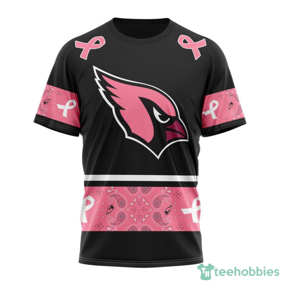 Arizona Cardinals Breast Cancer 3D Shirt Custom Name Product Photo 1