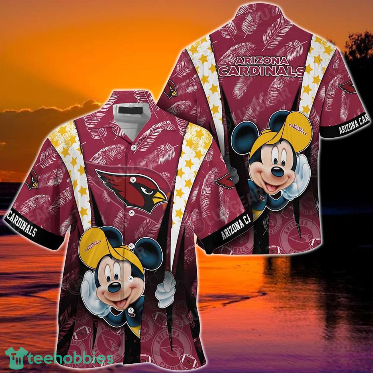 Arizona Cardinals NFL Graphic Mickey Hawaiian Shirt, 3D Printed Tropical Patterns Best Gift For Fans Product Photo 1
