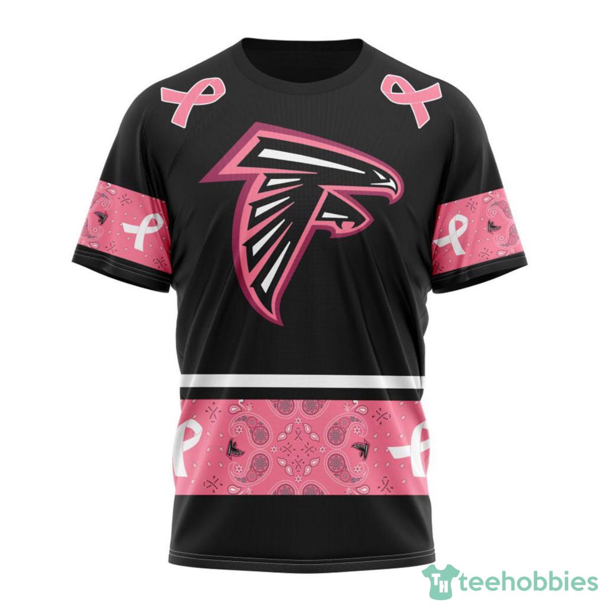 Atlanta Falcons Breast Cancer 3D Shirt Custom Name Product Photo 1