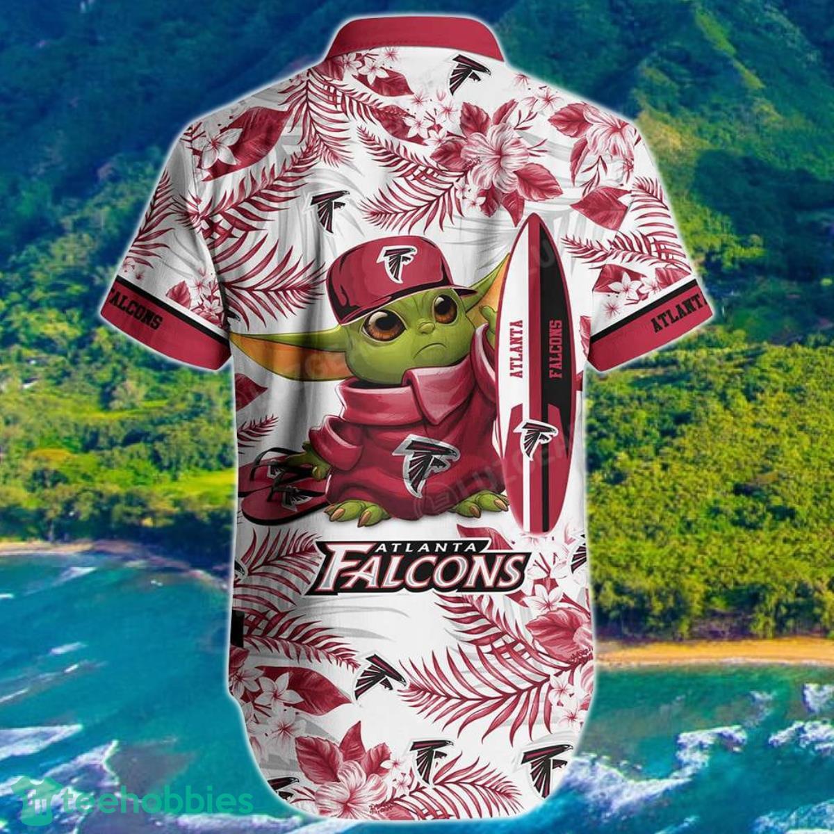 Atlanta Falcons NFL Baby Yoda Hawaiian Shirt Tropical Pattern Summer Best Gift For Fan Product Photo 2